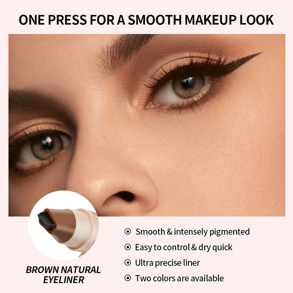 Thumbnail: Woman with brown winged eyeliner; brown eyeliner pen tip