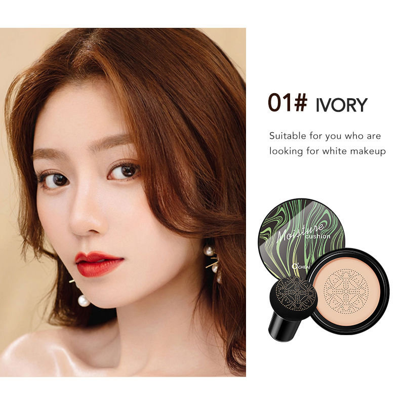 Thumbnail: Model with makeup, Ivory cushion foundation