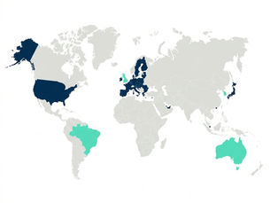 Figure 1: The 2025 Global Stablecoin Landscape. The transition from "gray market" to "regulated infrastructure" is accelerating, led by MiCA in Europe and the GENIUS Act in the US.