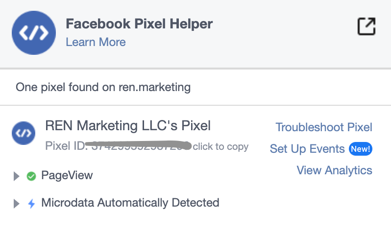 facebook pixel on website