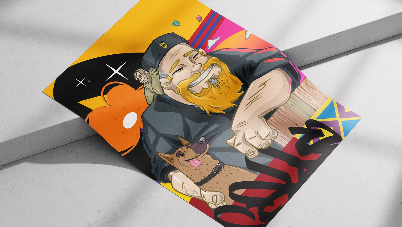 illustration print on floor