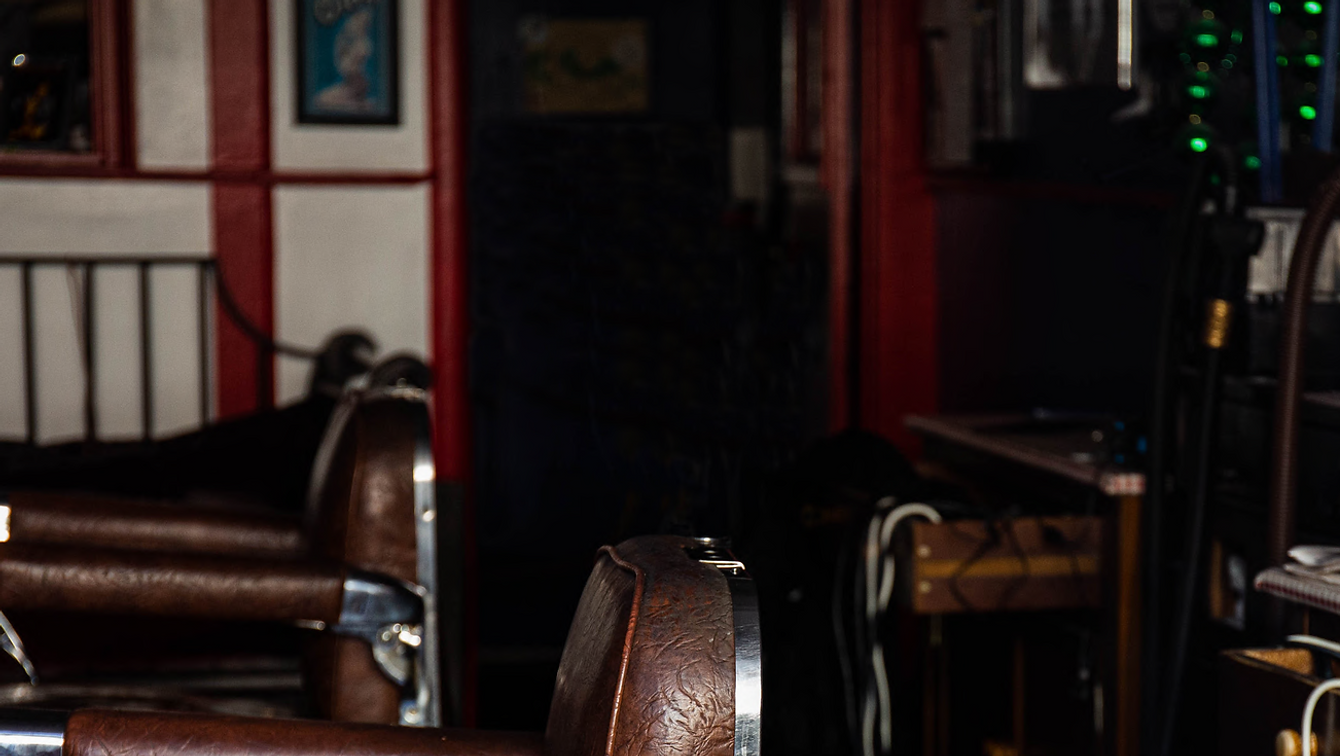 barber shop with leather seats