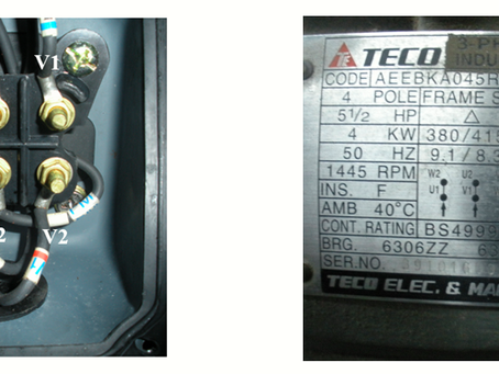 DCFM Electrical Systems The 2 photos below are taken of the rating plate and the terminals of a 3 p