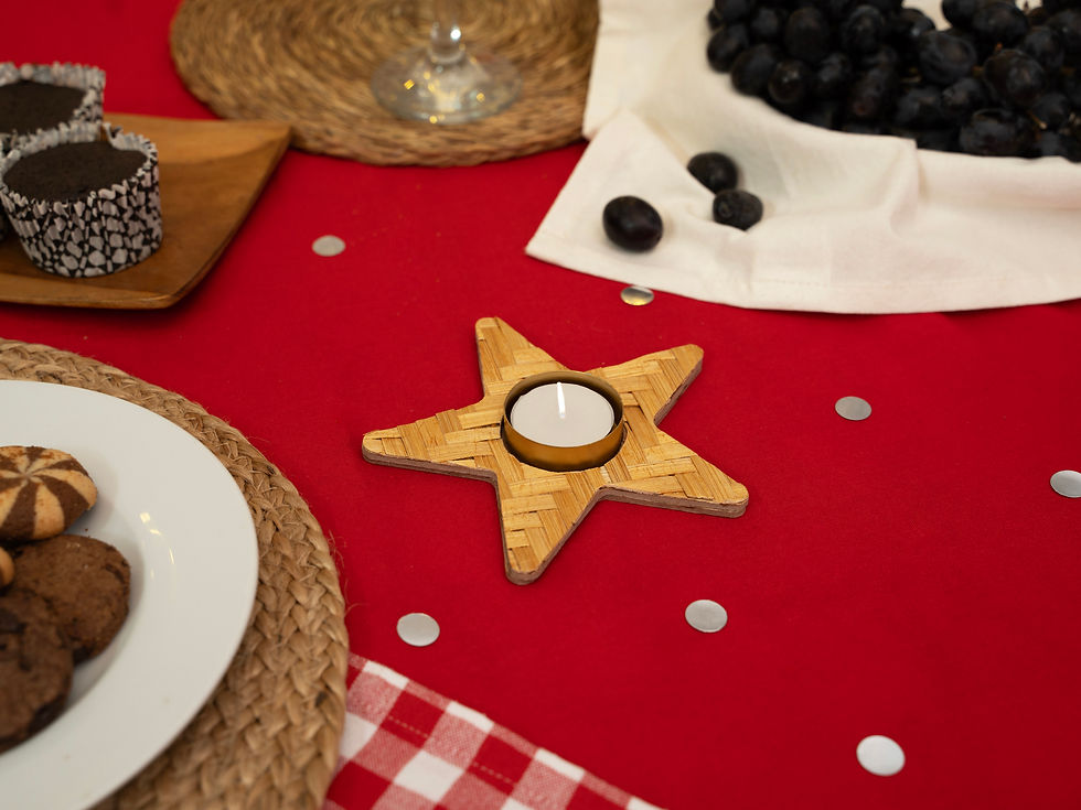 Thumbnail: Bamboo Star Tea Light Holder | Set of 2