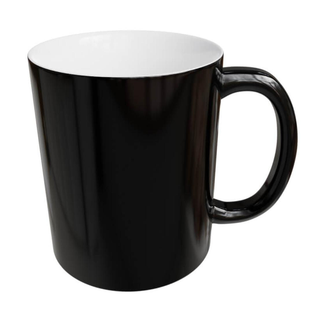 Black color changing magic mug