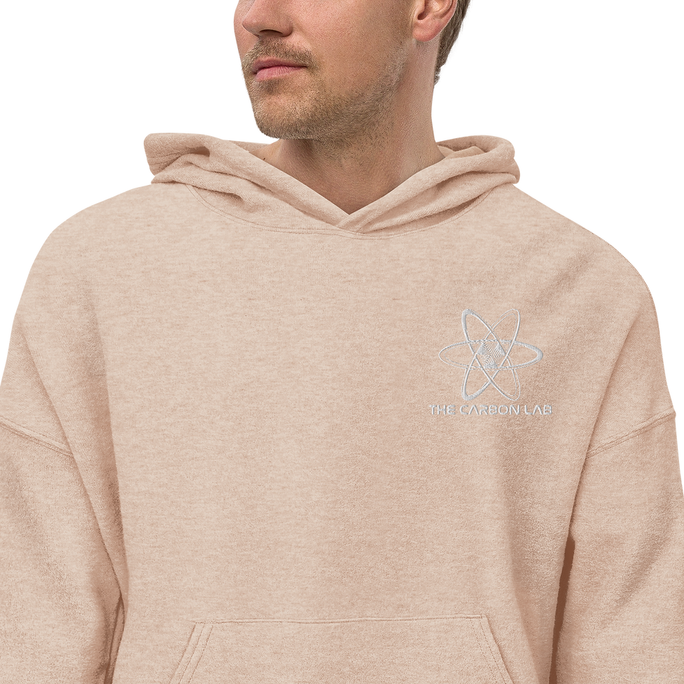Thumbnail: Unisex sueded fleece hoodie (white logo)