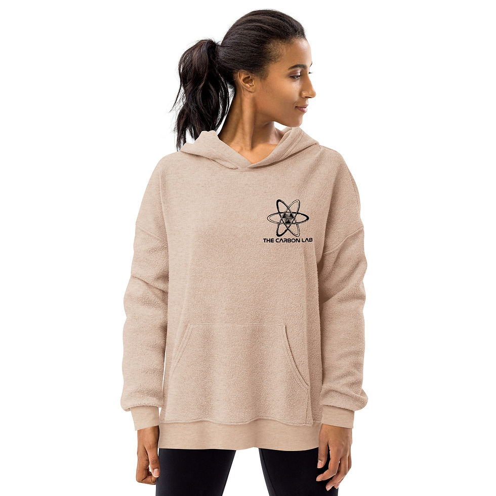 Thumbnail: Unisex sueded fleece hoodie (black logo)