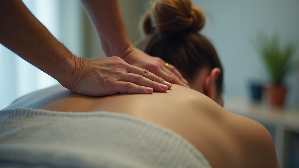 Eye-level view of chiropractic adjustment on a patient’s back