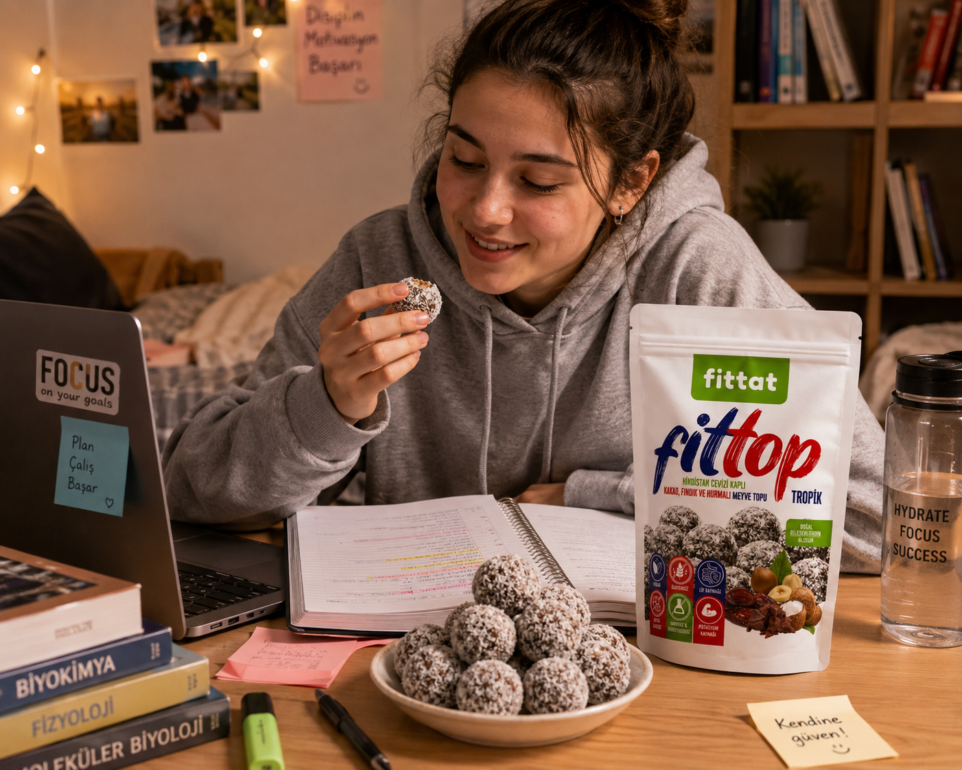 Hindistan Cevizi Kaplı Kakaolu Hurma Topu 95g 6 Adet