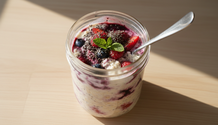 Easy Overnight Protein Oats with Berries for a Healthy Breakfast