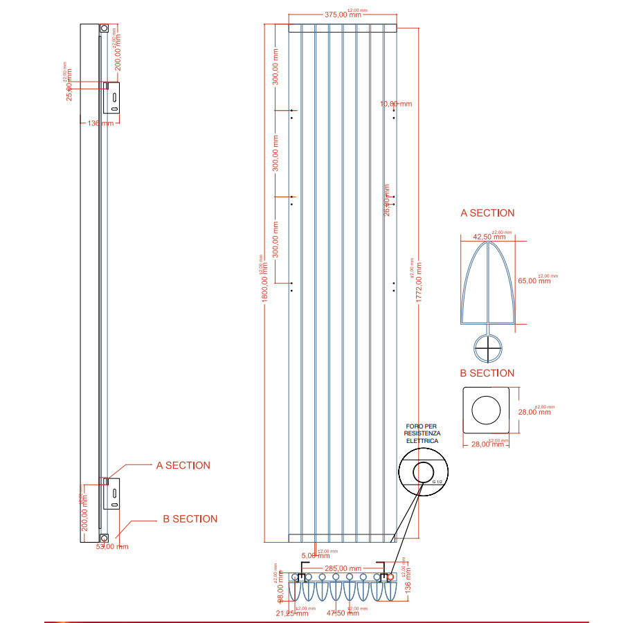 Thumbnail: PUNTA- Anthracite Aluminum Radiator