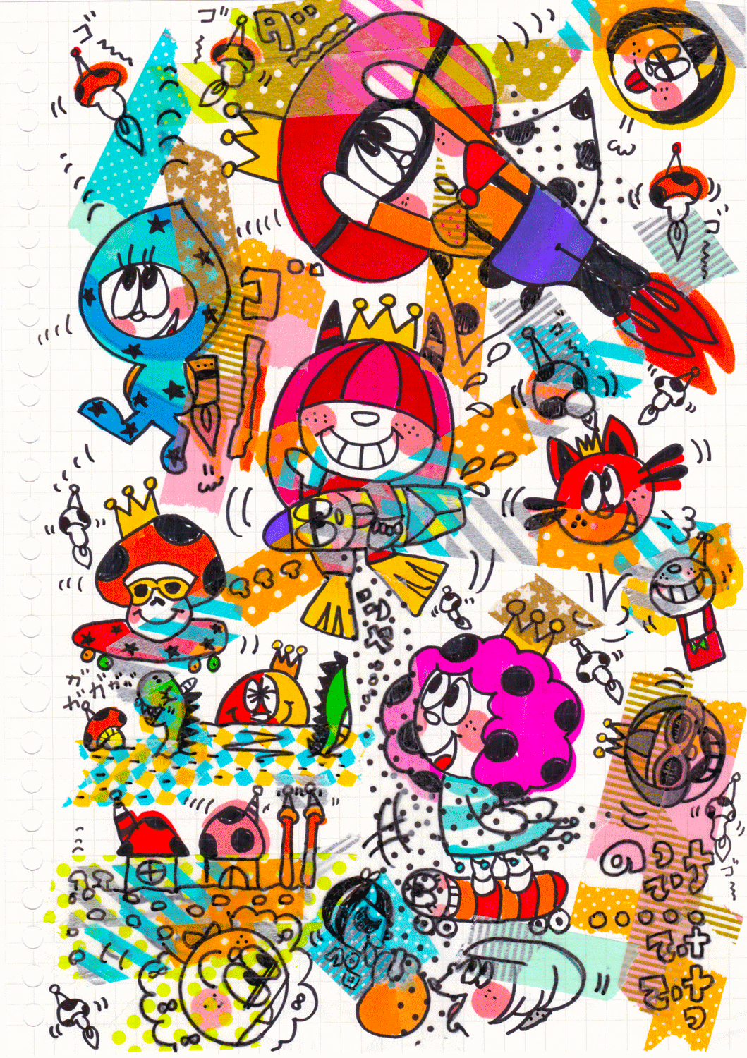 マスキングテープコラージュ作品