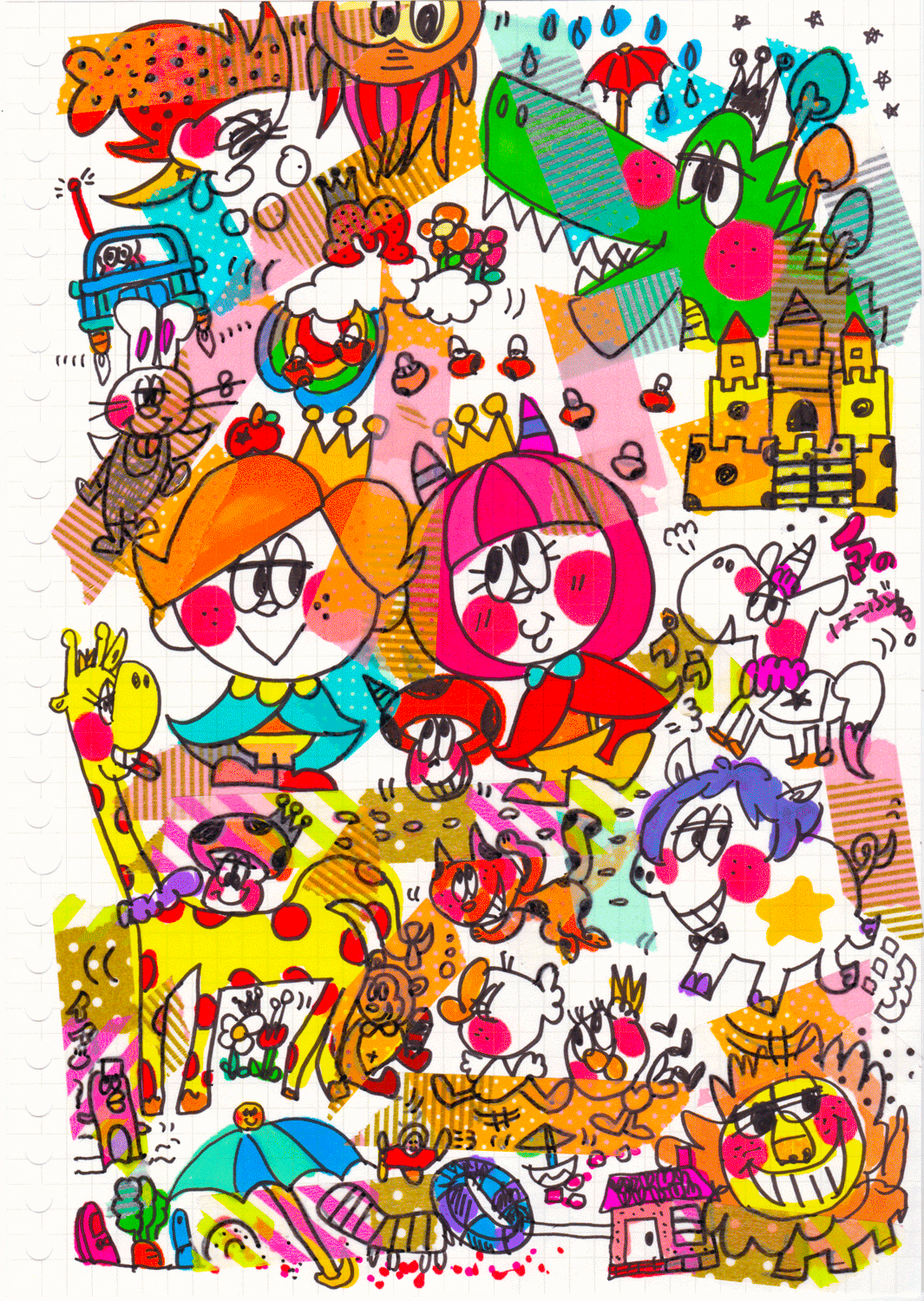 マスキングテープコラージュ作品
