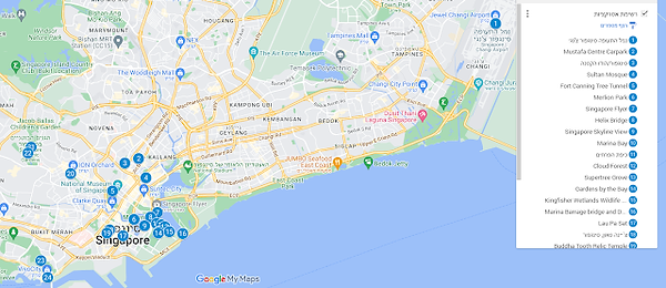 אורי מטייל 🌍 | סינגפור 🇸🇬 | מפת האטרקציות בסינגפור | מסלולי טיול בסינגפור