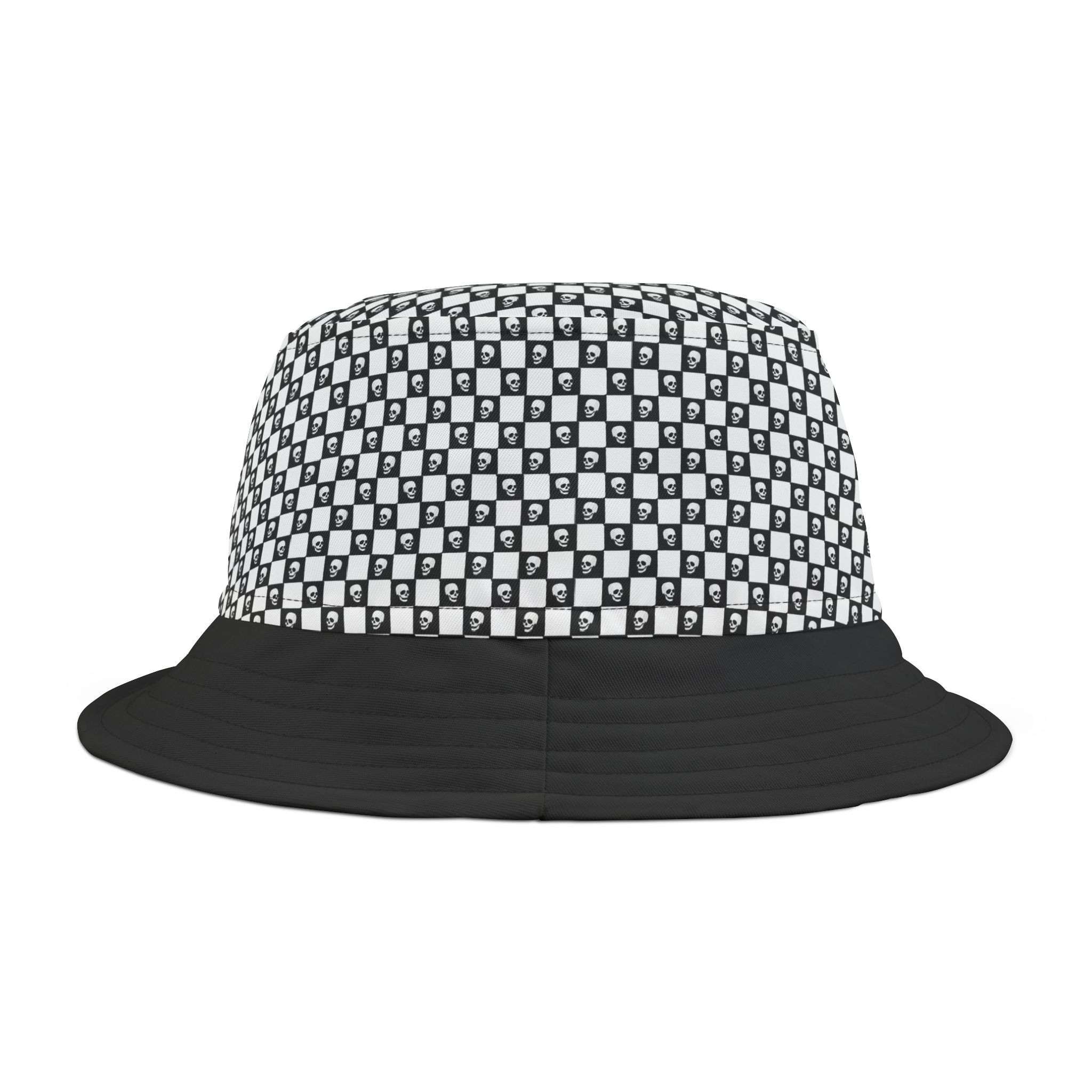 Skull Checkered Bucket Hat