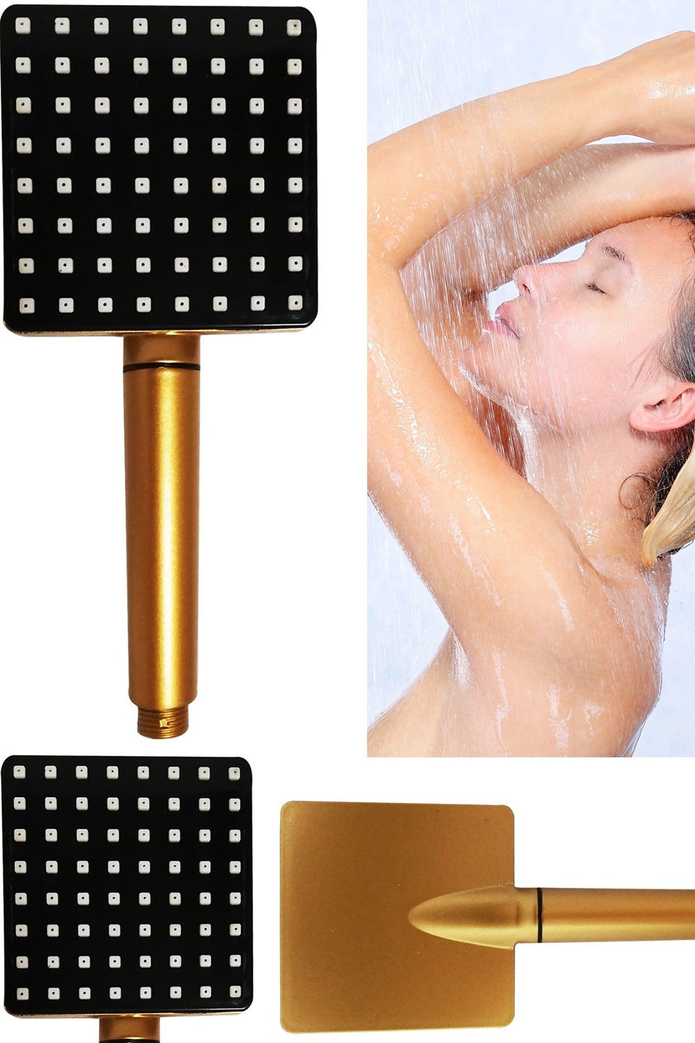 Küçük resim: Gold Görünümlü Yuvarlak Banyo Duş Başlığı Banyo Duş Alosu