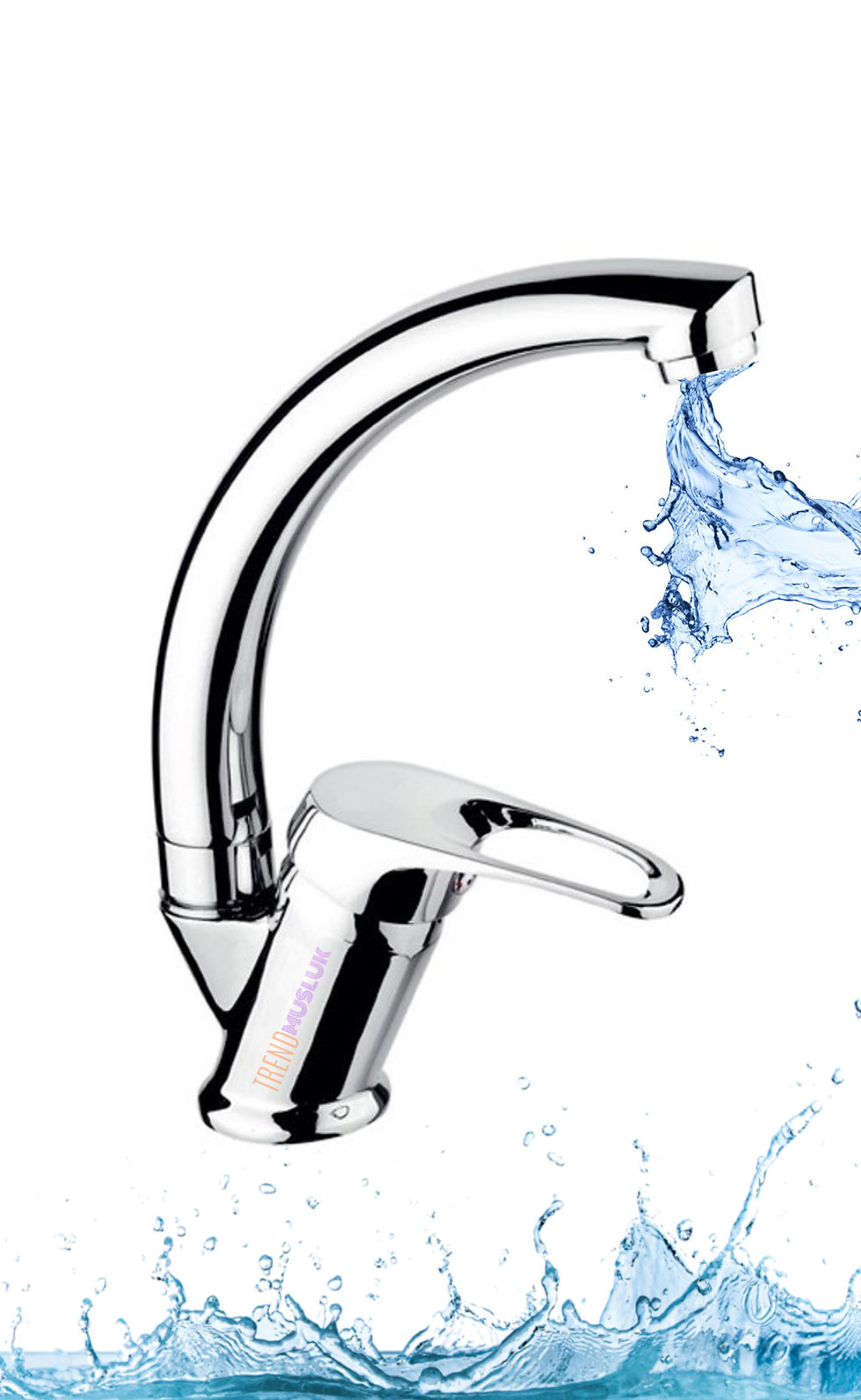 Küçük resim: Aç Kapa Mix Kuğu Banyo Lavabo Bataryası Musluğu Sıcak Soğuk Girişli
