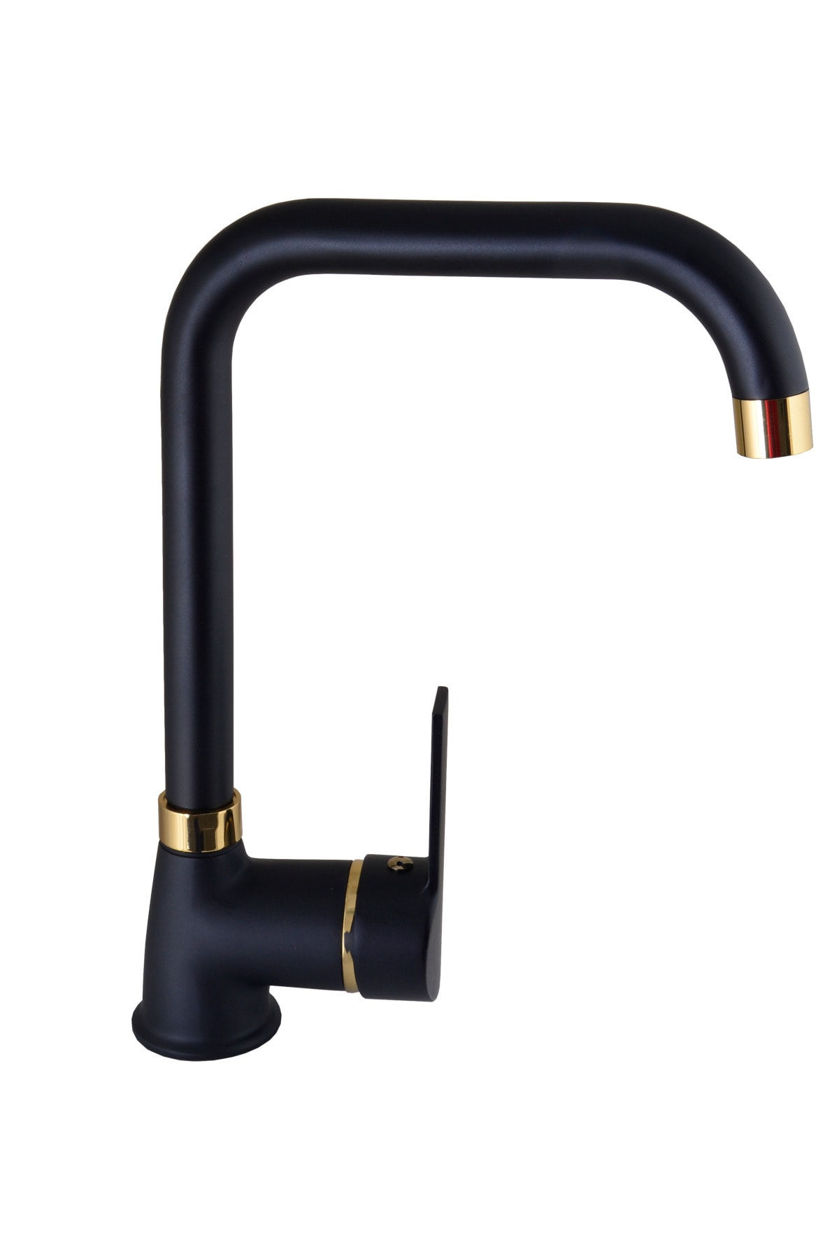 Lüx Gövde Siyah Gold Sıcak Soğuk Çift Su Girişli Mutfak Eviye Bataryası