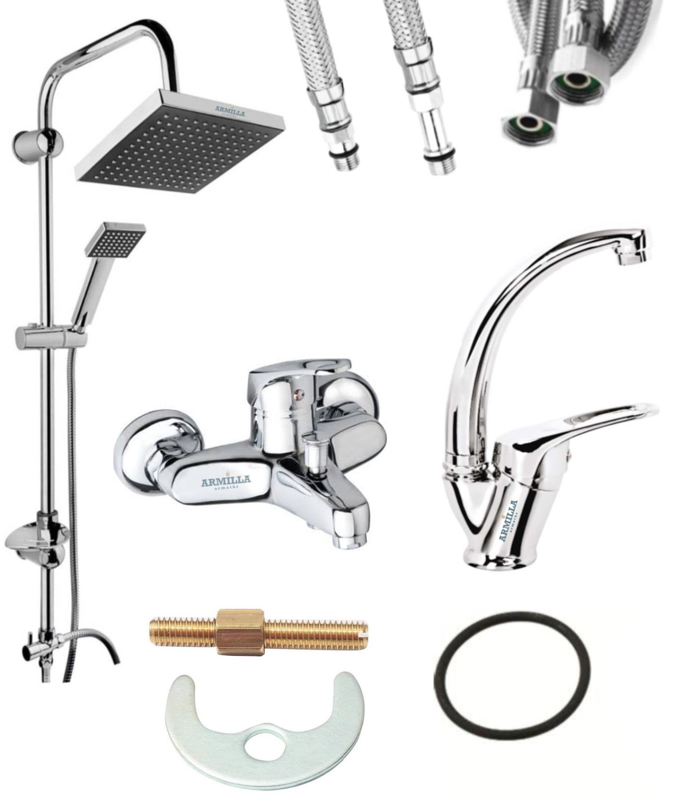 Armilla 3’lü Set Yağmurlama Tepe Robotduş Seti - Banyo - Banyo Lavabo Muslu