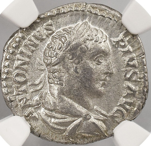 NGC鑑定 Ch XF 5/5 3/5 ローマ帝国 カラカラ帝 デナリウス銀貨