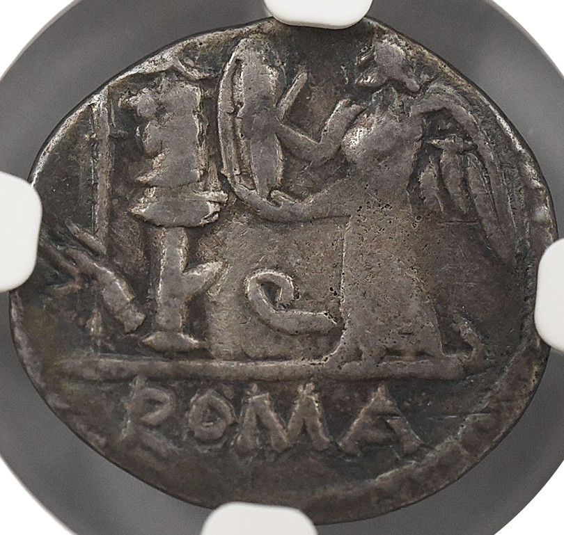 サムネイル： NGC鑑定 Ch F 4/5 4/5 ローマ共和国 C.エグナトゥレイウス・C・f. クィナリウス銀貨 紀元前97年頃