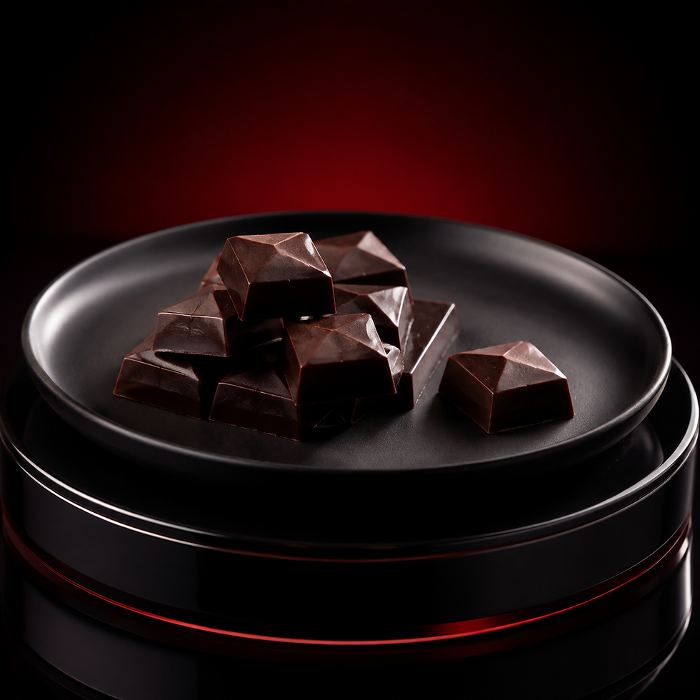 Artisanal Dark Bites — premium 3D product visualization