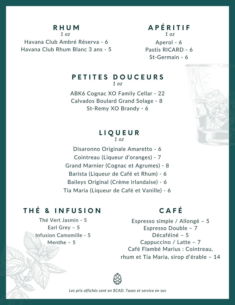 Carte de boissons (2)