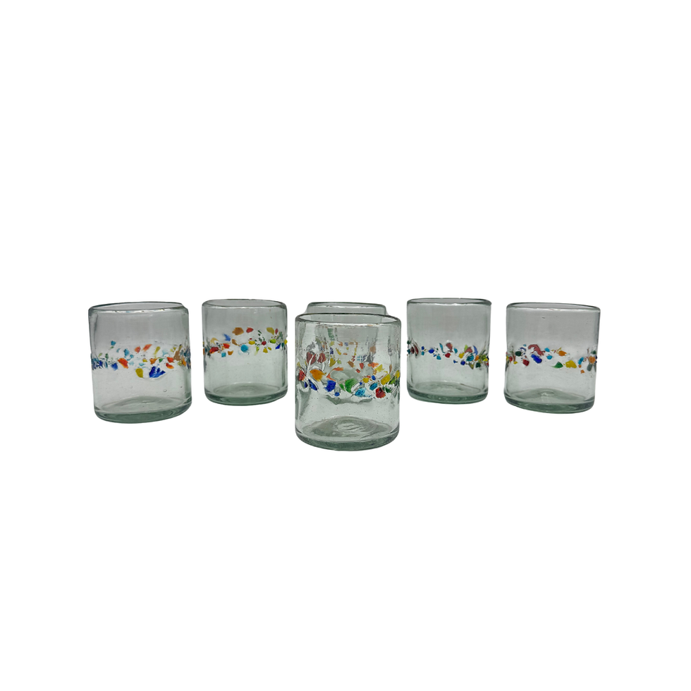 Miniatura: Vasos Cristal Anillo Granizado 12 oz | Set 6