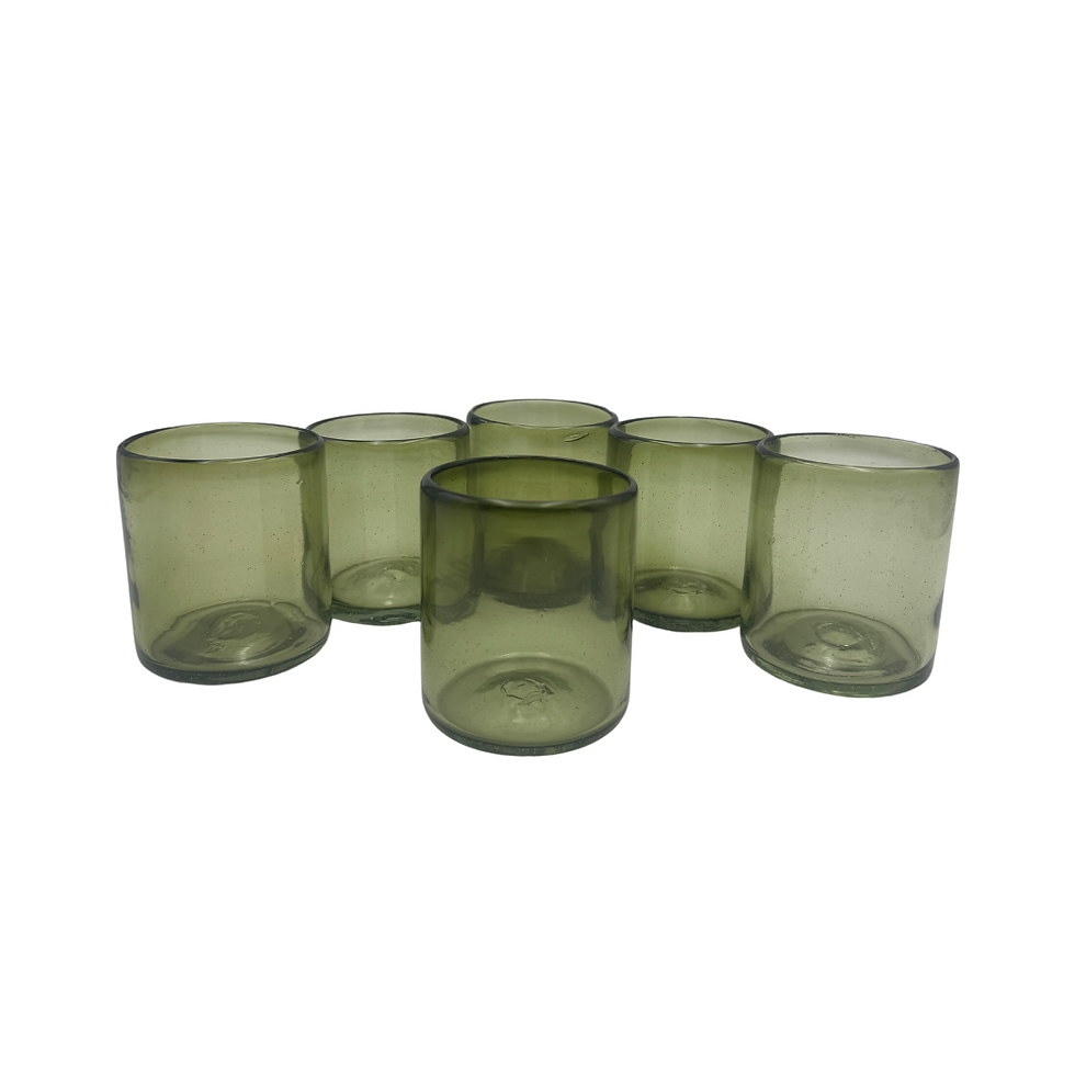 Miniatura: Vasos Solido Verde Olivo 12 oz | Set 6