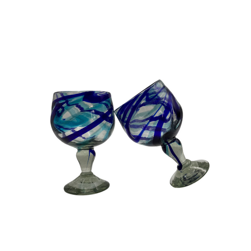 Copa Chabela Hilos Jalados 20 oz | Set 4 | Vidrio Tipico