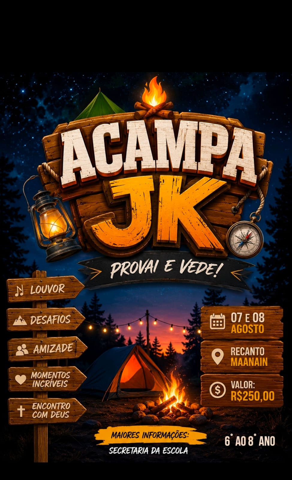 Vem aí o 1º Acampa JK: uma experiência para fortalecer a fé, construir amizades e viver o extraordinário de Deus