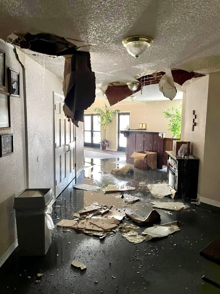 Damage from burst pipes