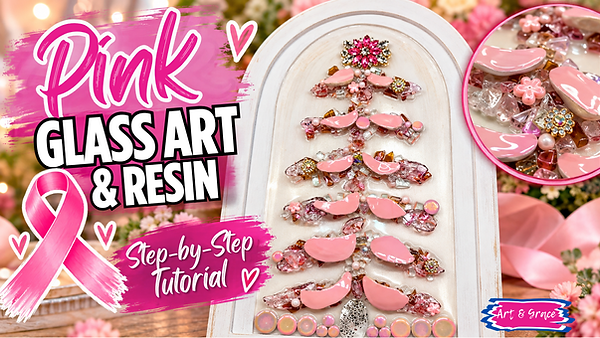 glass and resin pink christmas tree