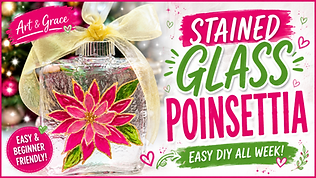 stained glass poinsettia painting