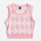 Thumbnail: Argyle Print Round Neck Tight Pink Tank Top