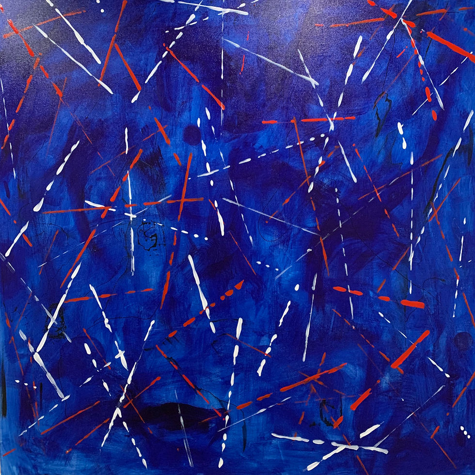 This was a 4' x 4' canvas. Apparently I like blue.