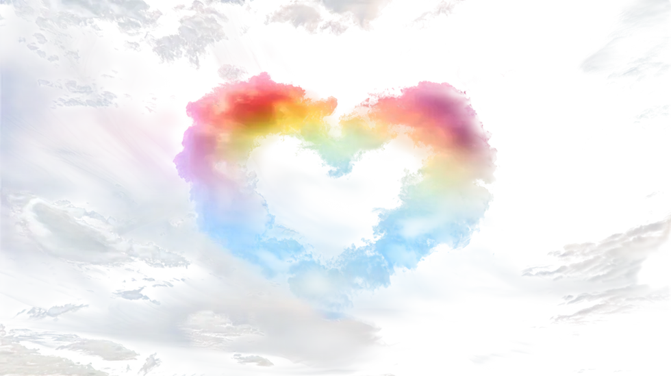 Rainbow Heart Clouds