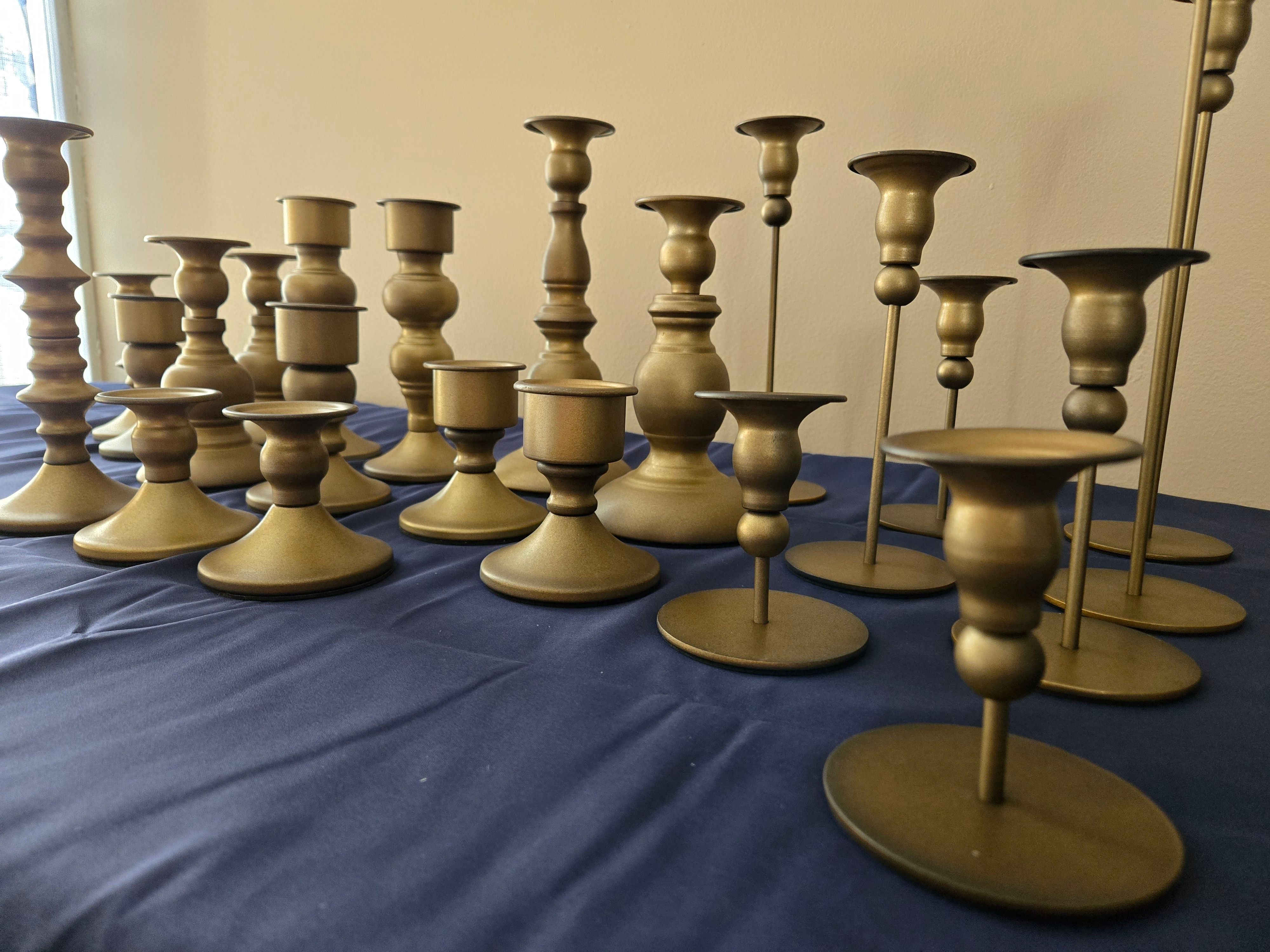 24 set brass candle sticks