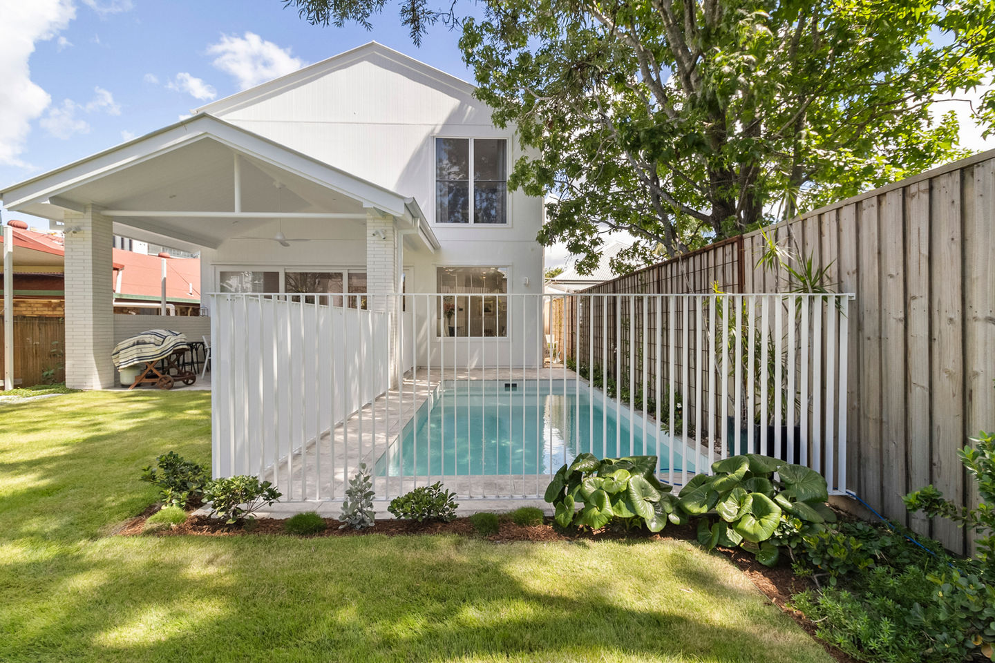 Tight access landscape construction in Albion Brisbane