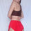 Thumbnail: Red High Neck Sports Crop Top BK107R
