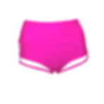 Rhapso Designs Polewear High Waist suspender shorts in Hot Pink recycled nylon SH50HP front view