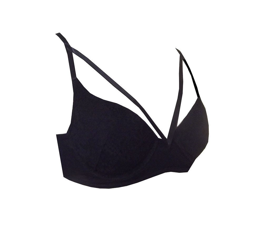 Rhapso Designs Black Lace strappy bra side view