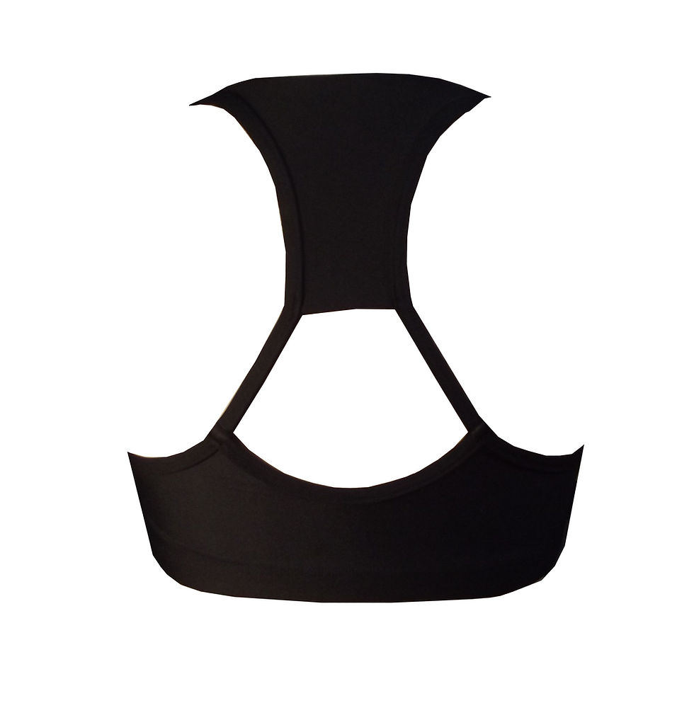 Rhapso Designs BK87 Black Lace Up Crop Top back view