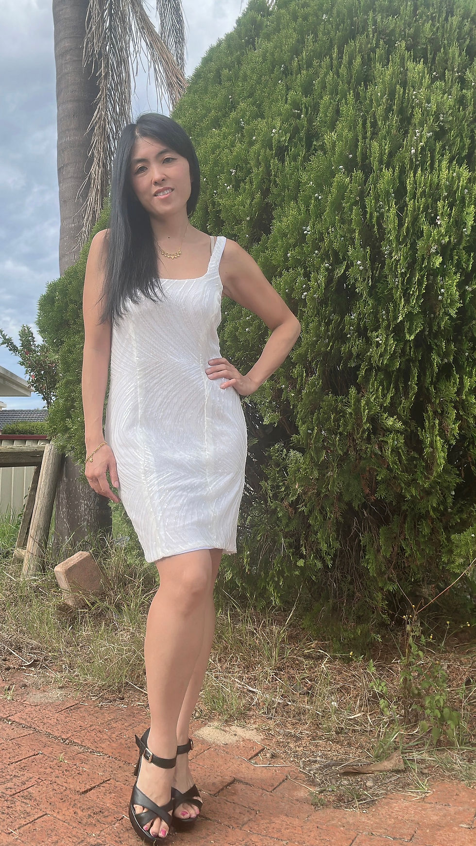 Thumbnail: Sequined square neck mini dress 