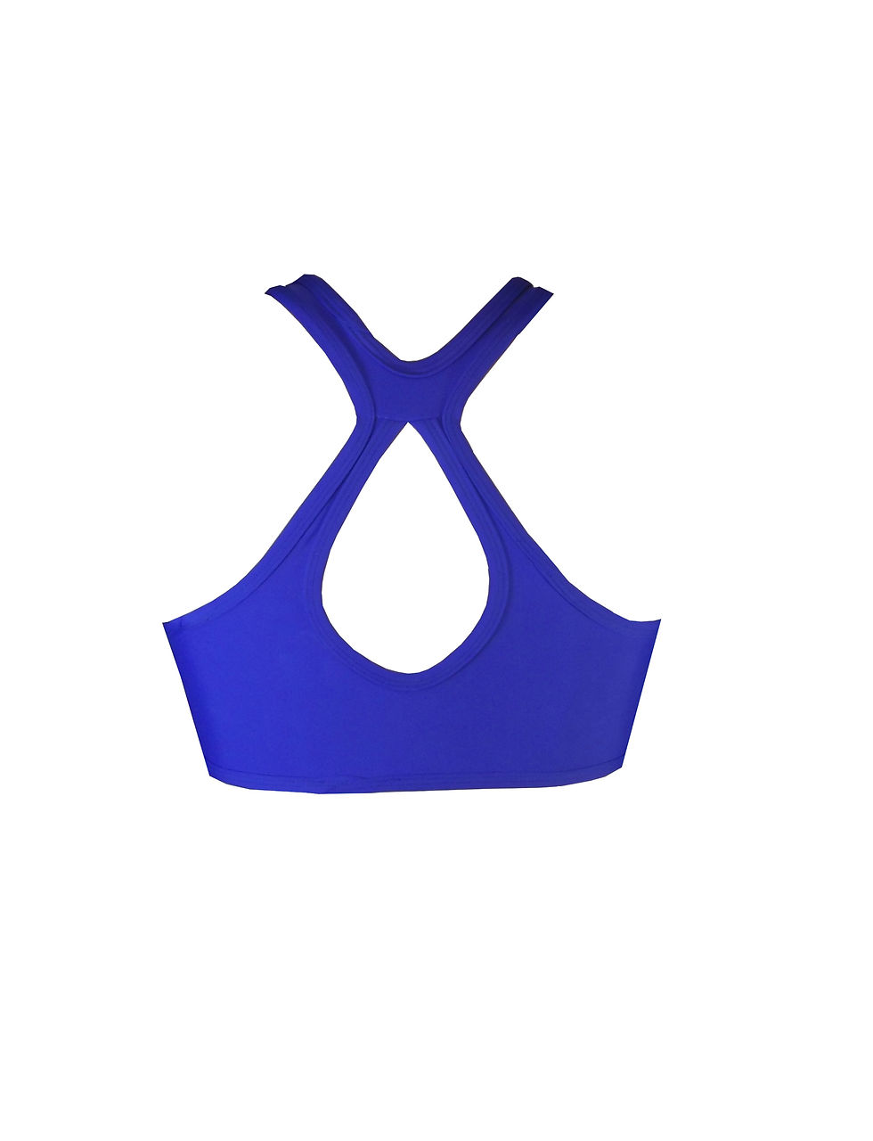 Rhapso Designs BK20RB Royal Blue Crop Top feat tear drop racer back back view