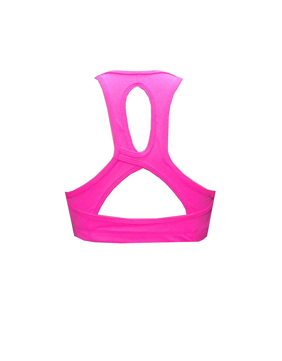 Thumbnail: BK38 Hot Pink V Wrap Tank Crop Top by Rhapso Designs (back cut)