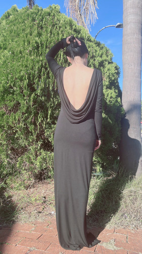 princess polly baby blue dress Simplicity Backless Maxi Dress ‍ Mermaid Way Black / M main image 1