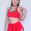 Thumbnail: Red Strappy V Neck Crop Top