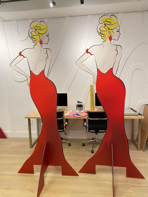 1/2" thick acrylic cut to woman's shape and printed directly to surface