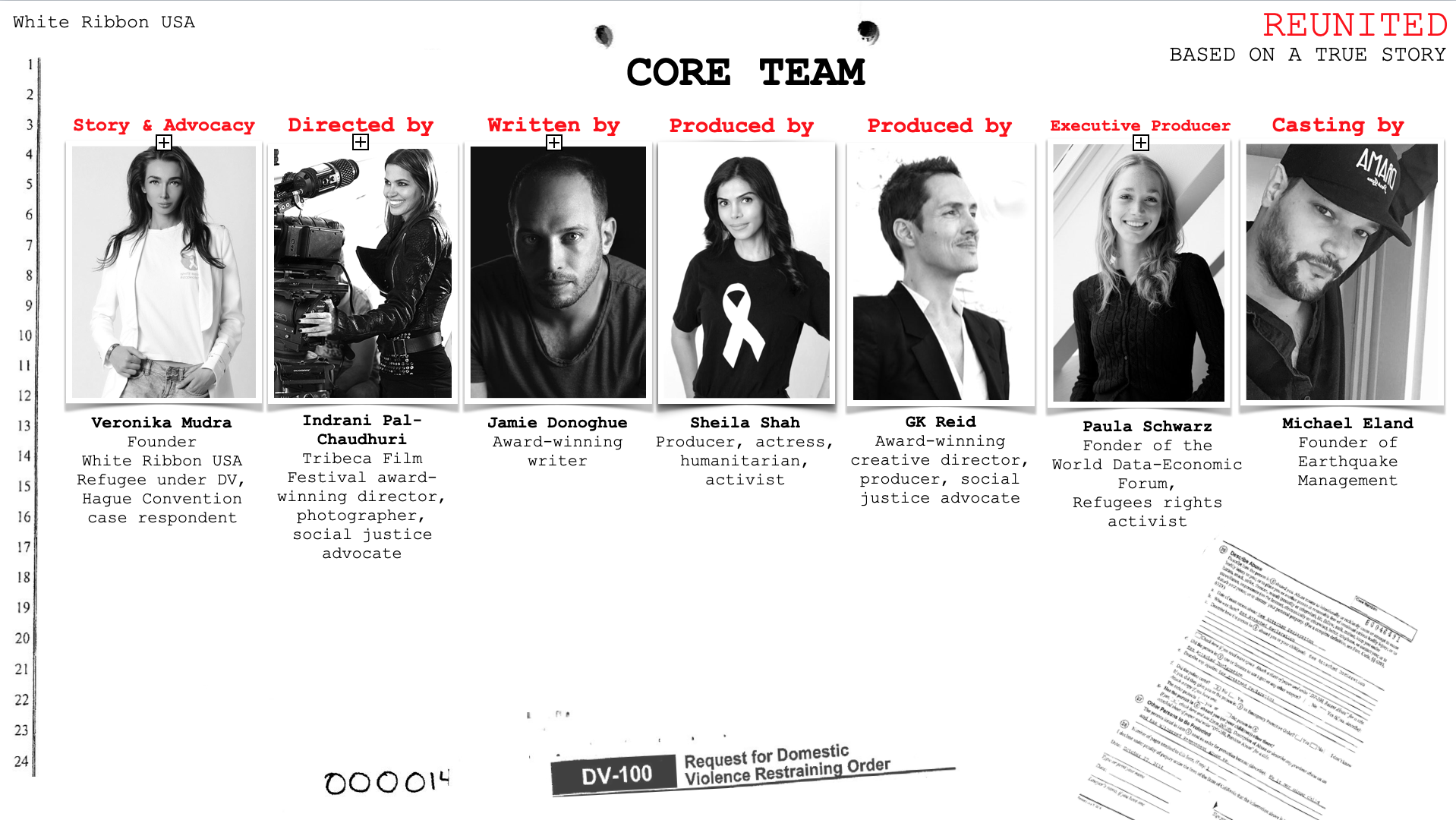 REUNITED core team archive sheet